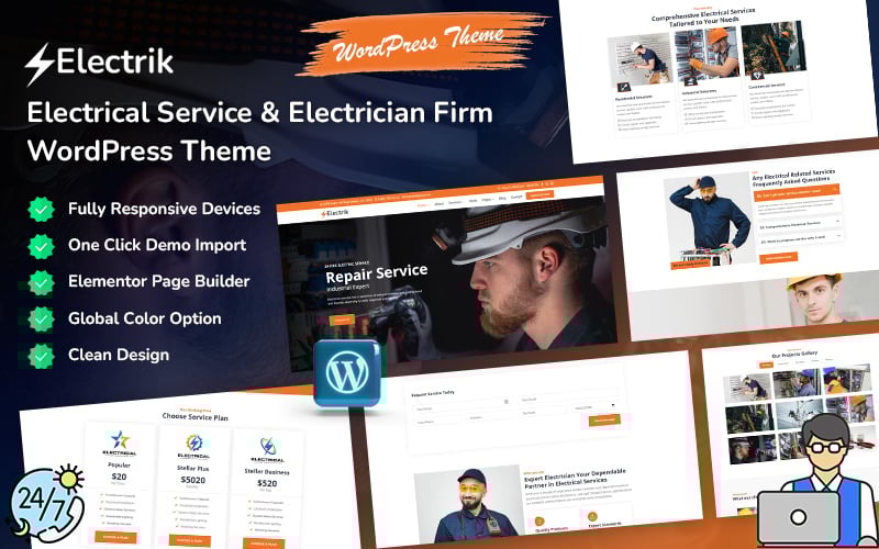 Electrik - тема WordPress для електриків та електриків