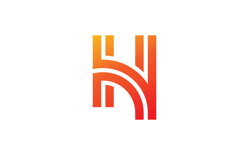 Элемент векторного шаблона логотипа буквы H V1