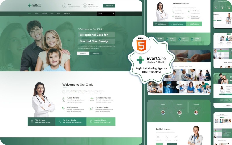 Evercure - Tıbbi ve Sağlık İçin Duyarlı HTML Şablonu