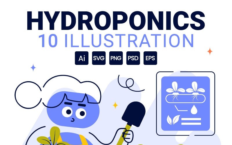 10 illustrationer av hydroponisk teknik