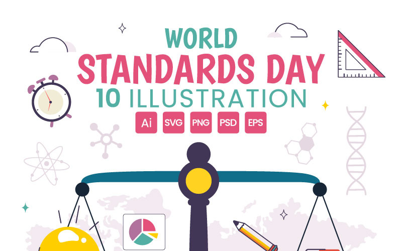 10 illustrazioni vettoriali per la giornata mondiale degli standard