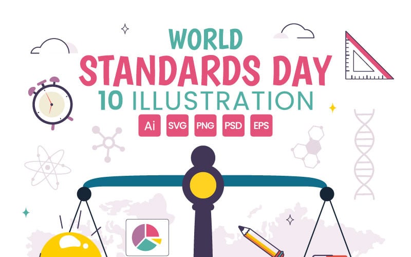 10 Ilustracja wektorowa Światowego Dnia Normalizacji