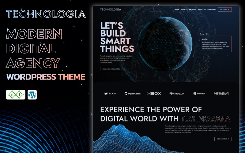 Technologia – Digital Agency & Tech Startup WordPress Theme