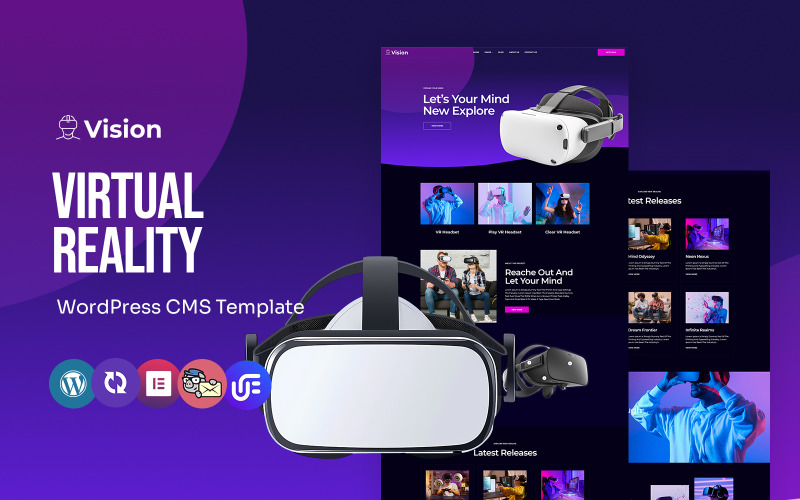 Vision - Tema multipropósito de WordPress para Elementor de realidad virtual