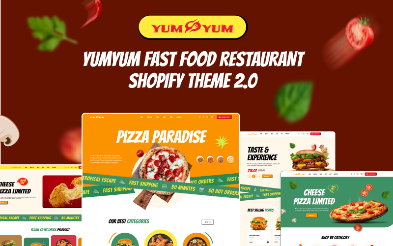 Ap Yumyum – Shopify-Theme für Pizza- und Fastfood-Restaurants