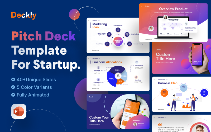 Deckly — шаблон презентации PowerPoint для инвесторов
