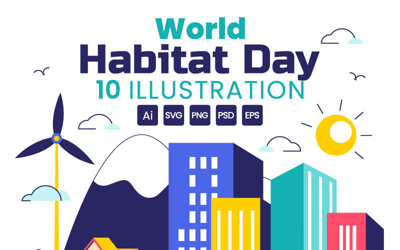 10 illustrations vectorielles de la Journée mondiale de l'habitat