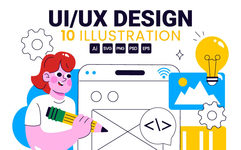 10 Ui Ux 设计矢量插图