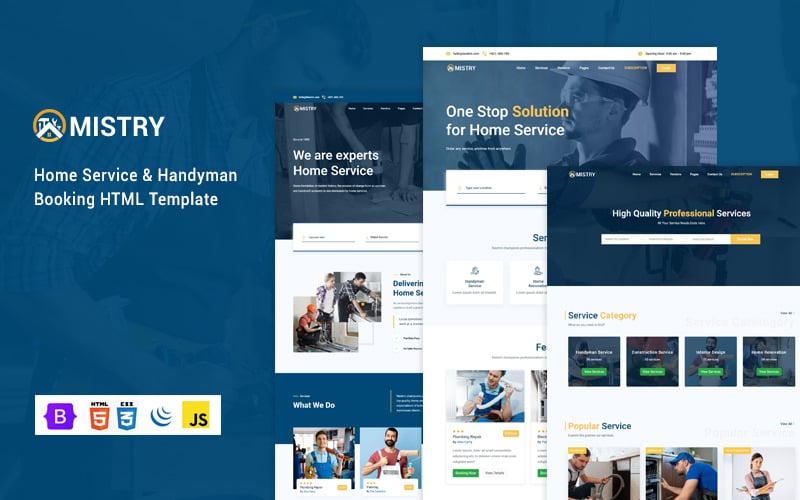 Mistry - Modello HTML per servizi di tuttofare e riparazioni domestiche