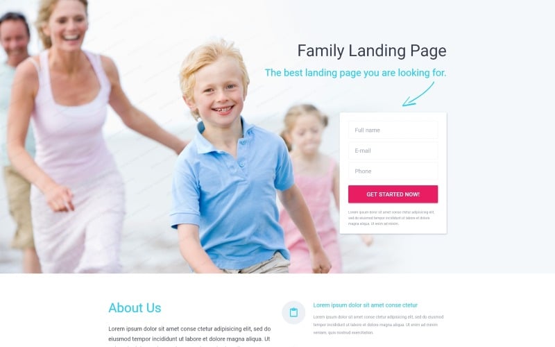 Family Center Responsive Landing Page Template