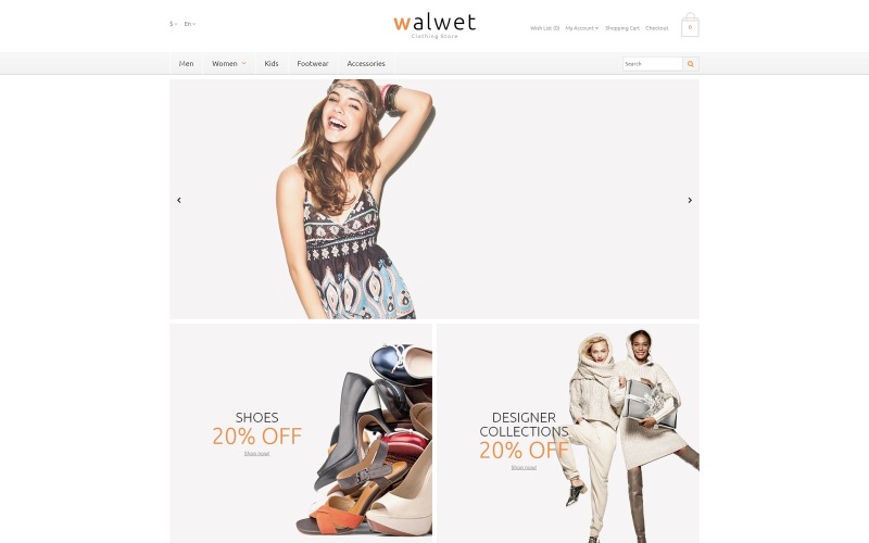 Modello OpenCart del negozio di vestiti alla moda