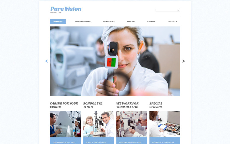 Modelo de site Pure Vision