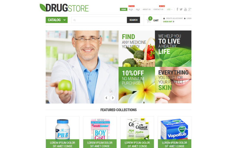 фармацевтический бизнес shopify тема