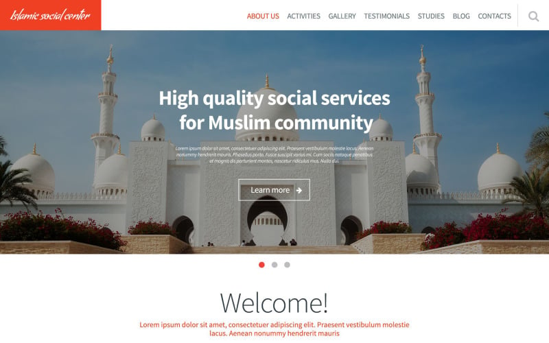 Шаблон веб-сайта Исламского социального центра