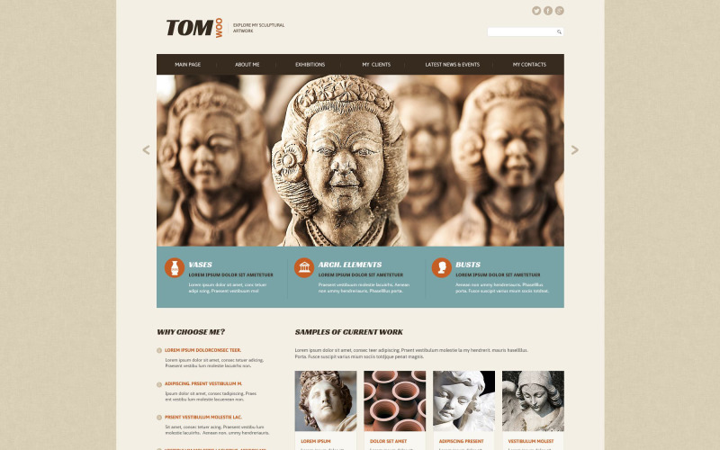 Šablona webových stránek Tom Woo
