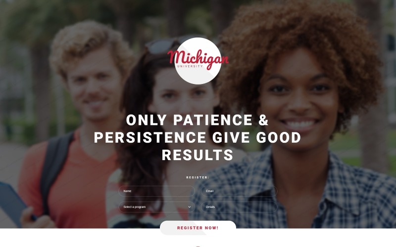 адаптивный шаблон целевой страницы университета