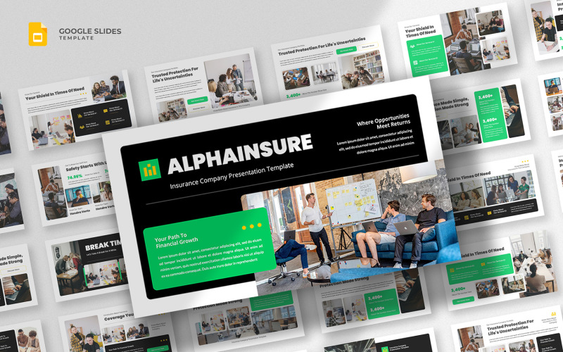 Alphainsure - Sigorta ve Yatırım Google Slayt Şablonu