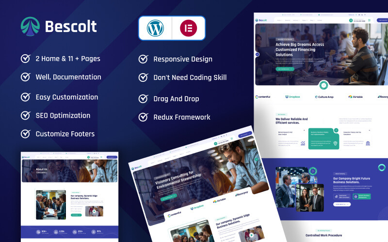 Bescolt - Üzleti tanácsadás és pénzügyi tanácsadó WordPress téma.