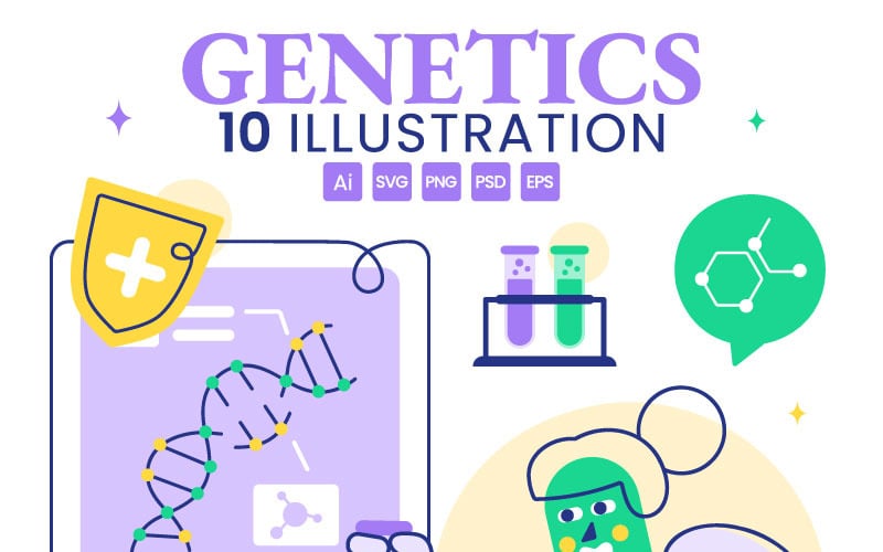 10 Illustration av genetisk forskning
