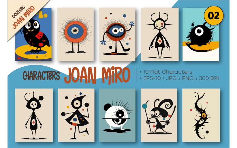 Postacie w stylu Joana Miro 02.