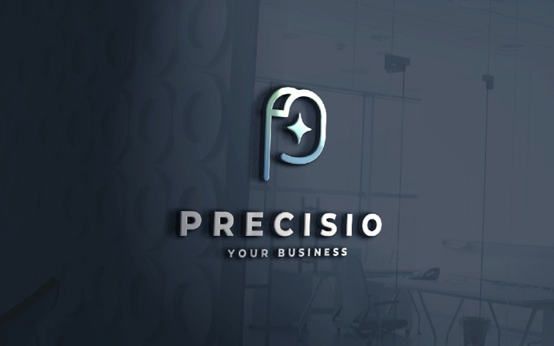 Логотип Precisio Letter P Sparkle