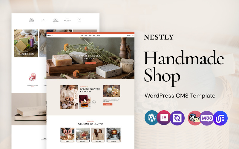 Nestly – Handgjord butik WordPress Elementor-tema