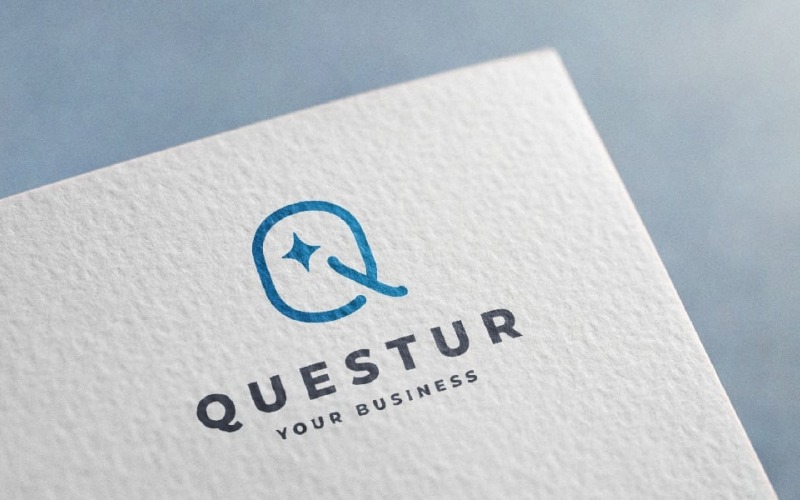 Questur písmeno Q třpytivé logo