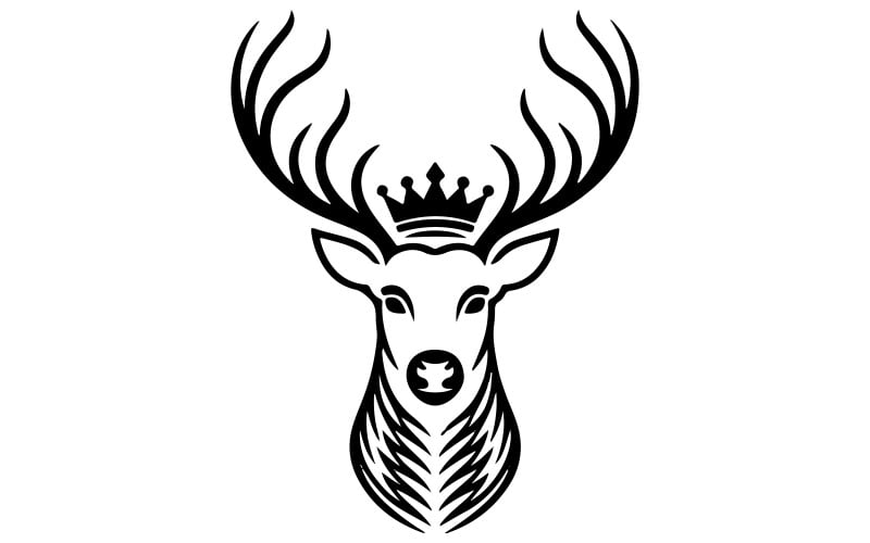 Ein Logo eines edlen Hirsches mit großen