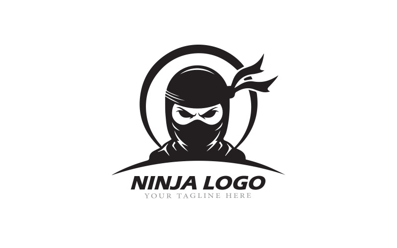 Modèle de logo Ninja moderne – Conception de mascotte audacieuse et dynamique pour les marques de technologie, de jeux et de sécurité
