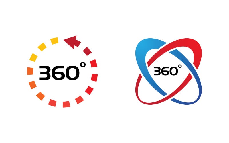370 Derece Görünüm vektör illüstrasyon logo şablonu v1.1