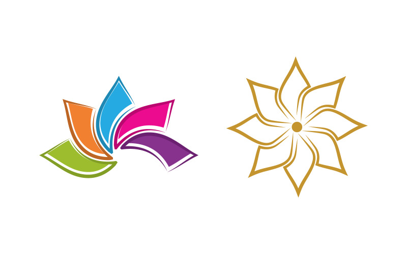 Lotus Flower vector icon design template illustration v3.13