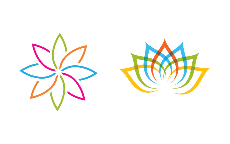 Lotus Flower vector icon design template illustration v3.15