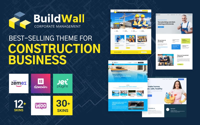 BuildWall - Tema multipropósito de WordPress para empresas constructoras