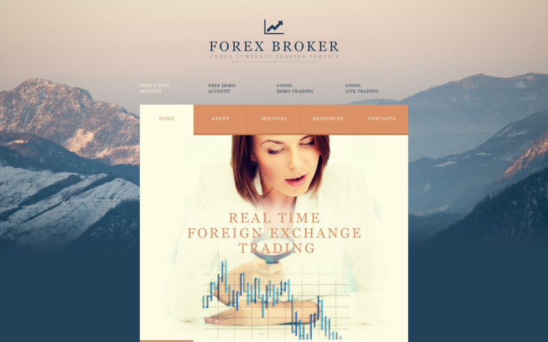 Modèle de site Web de services de trading de devises