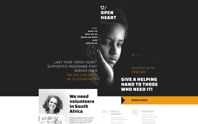 Modèle Joomla de don de bienfaisance