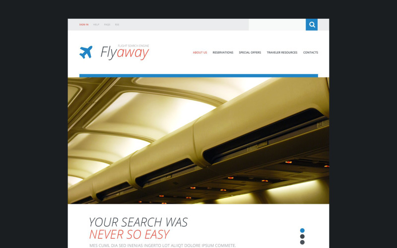 Modello di sito Web di biglietti aerei