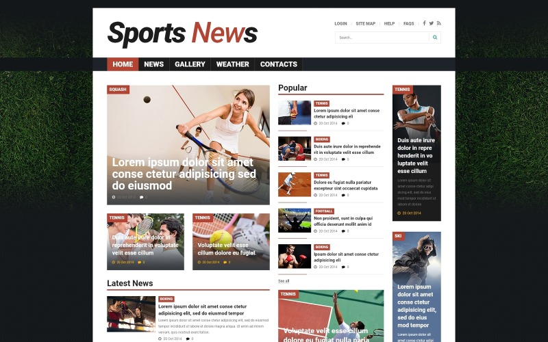 Responsive Joomla-Vorlage für Sportnachrichten