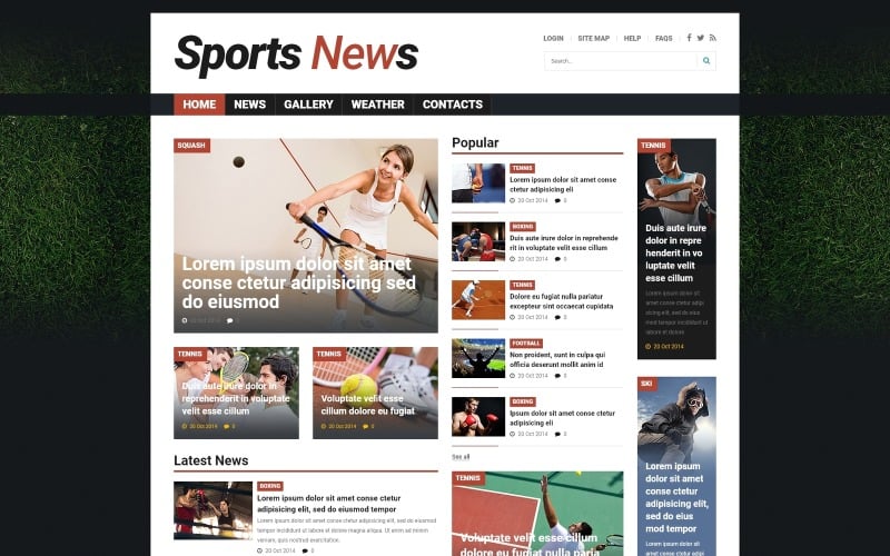 Template Joomla responsivo para notícias de esportes