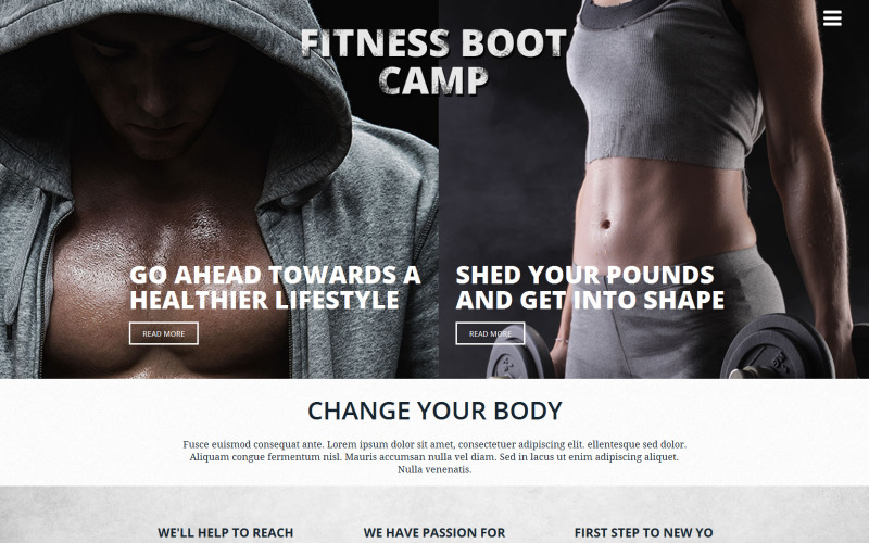 Website sjabloon voor fitnessclub