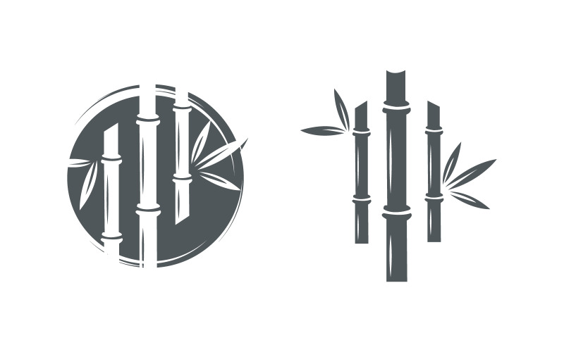 Icona vettoriale di bambù della natura Modello di progettazione dell'illustrazione del logo v1.5