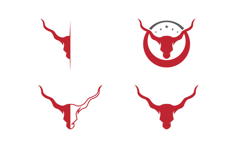 Taurus Horn Logo Vorlage Vektorsymbol Illustration Design v2.5