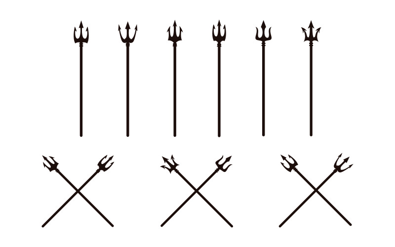 Trident Armor Warrior Vector Icon Logo Template ontwerp v1.7