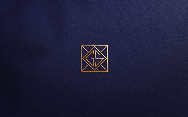 Design del logo iniziale Gs, monogramma di lusso dorato, elegante identità aziendale