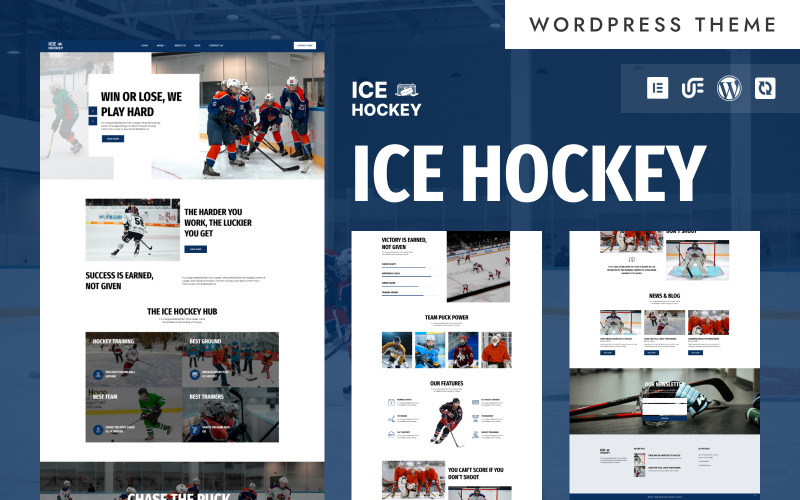 Hockey sobre hielo: tema Elementor de WordPress para entrenamiento y entrenamiento de hockey sobre hielo