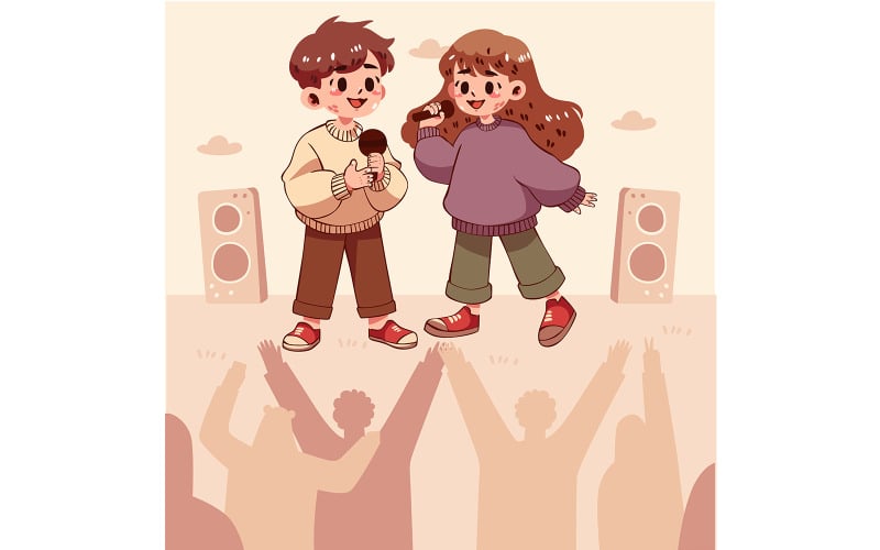 Fumetto GRATUITO di un ragazzo e una ragazza che cantano