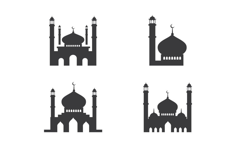 Mesquita Islâmica - Ilustração de logotipo vetorial - Modelo v3.6