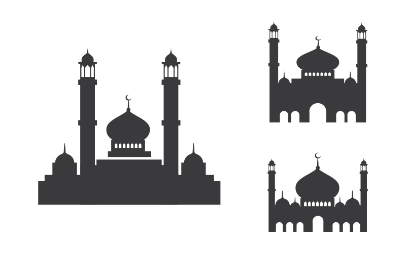 Moskee Islamitische Vector logo ontwerp illustratie Sjabloon v3.5
