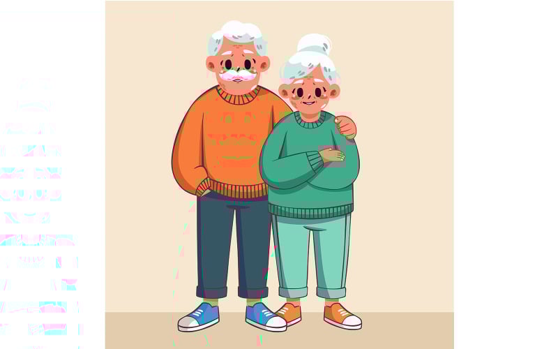 GRATIS Ouderling staat samen in een vriendelijke houding