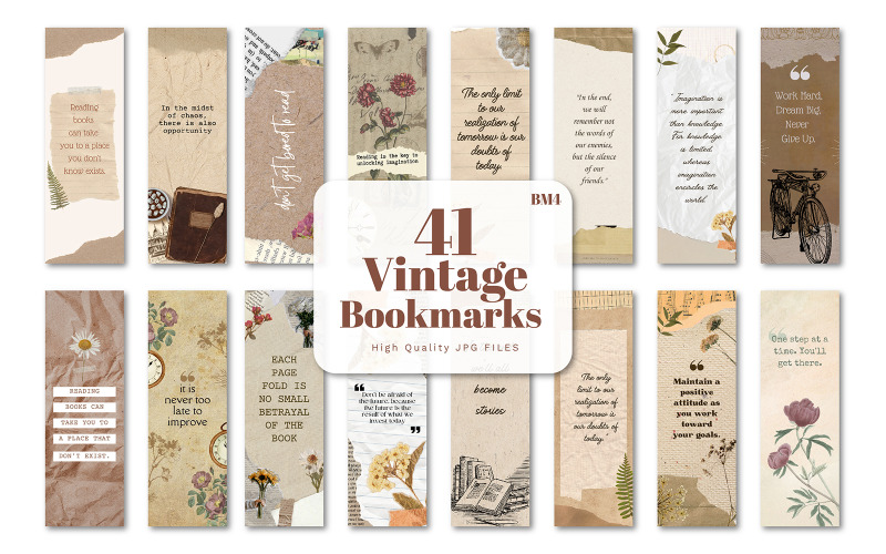 Vintage Ayraçlar JPEG yazdırılabilir, Estetik kitapsever Ayraçları, vintage kitap Ayracı Sayfası