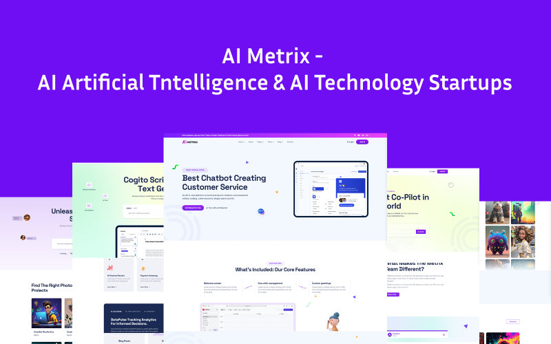 AI Metrix – HTML-Vorlage für KI-Startups für künstliche Intelligenz und KI-Technologie